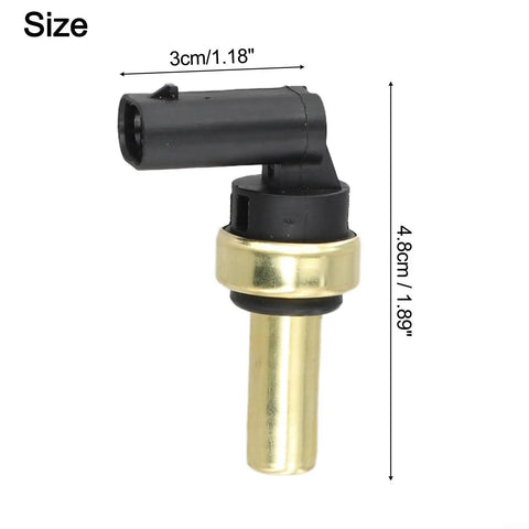 Factory Fit Engine Coolant Temperature Sensor 12641073 for GM Platforms, black and gold, measures 3cm x 4.8cm.