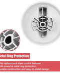 Close-up of dryer knob with metal ring protection for Dryer Timer Control Knob Replacement For GE And Hotpoint Dryers Easy Install No Brainer