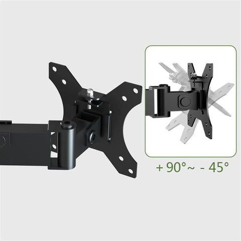 Dual Monitor Arm Mount With Smooth As Butter Articulation Full Extension Swivel Tilt Rotation height adjustable steel joint for 17-32 inch screens