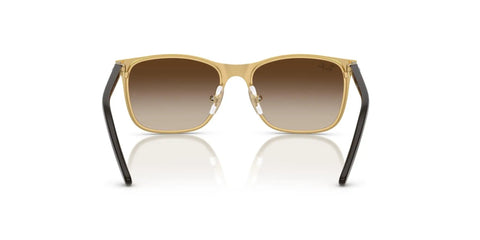 RJ9551S Square Sunglasses For Narrow Faces That Fit Like A Glove Matte Brown On Gold Frame With Light Grey Gradient Lenses 48 mm XX Small