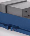 Close-up of Badass Heavy Duty Workbench Vise With Lockdown Precision Clamping, featuring ultra-hard steel jaw.