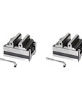 Heavy Duty Cnc Concentric Vise With Swivel Turntable Self Centering Pliers Clamp Game Changer For Precision Machining And Custom Fab Projects Boasts Rock Solid 60Mm Adjustable Jaw Range, showing two vises with metal jaws.
