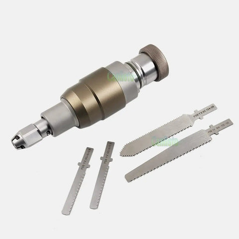 Killer Performance Veterinary Orthopedic Drill And Saw Attachment Featuring Hella Accurate Micro Mechanics, includes blades for precision surgery.