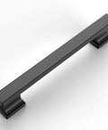 Modern Matte Black Cabinet And Drawer Pulls 10 Pack 5 Inch Center To Center Kitchen Hardware sleek long handle with a clean cut look.