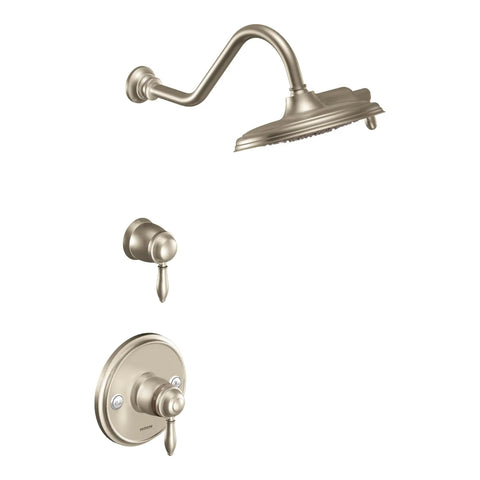 Waterhill Brushed Nickel 14 Inch Replacement Curved Shower Arm With Flange for easy no fuss install and a sleek modern upgrade.