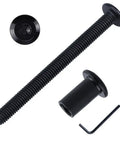 10 Sets Top Shelf M6 75mm Black Coated Flat Head Socket Cap Screws With Binding Nuts And 4mm Hex Wrench, showing detailed hardware components.