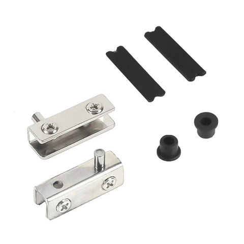 Stainless Steel Glass Door Hinges No Drill Black Pivot Hinge Set Of 2 For 5 To 6mm Thick Doors Easy Install Heavy Duty Pivot Design