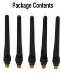 Premium 5 Pack Long Back Cup For TIG Torch WP-17 WP-18 WP-26 High Temp Resistant Ceramic Nozzle showcasing five black ceramic nozzles.