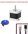 NEMA17 stepper motors kit with connector cables and 1-meter long wire attachment.