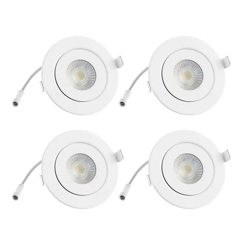 4 Inch LED Recessed Gimbal Light With Junction Box 9W 650LM CRI90 Plus ETL Listed Five Color Temperature Selectable 6 Pack