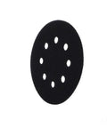 Pro Grade 5 Inch 8 Hole Hook And Loop Soft Sponge Buffer Pad for Sanding and Polishing, black pad with visible holes.