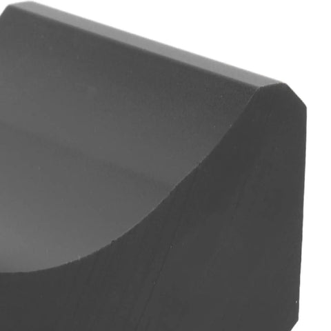 Close-up of black Billet Aluminum Hydraulic Jack Adapter Lifting Saddle For Bottle And Floor Jacks Fits Axles Up To 3 Inches