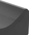 Close-up of Jack Axle Adapter Lifting Saddle For Bottle And Floor Jacks, black billet aluminum, showing curved edge detail.