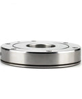Crossed Roller Slewing Ring Bearing XU050077 40Mm X 112Mm X 21Mm without gear teeth, showing smooth finish and mounting holes.
