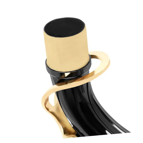 Close-up of Curved Metal Neck Replacement For Alto Saxophone With Cork Sheet Black Nickel Plated Bend Neck Repair Kit