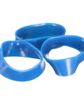 Blue plastic rings likely used for crafting or as part of a toy.