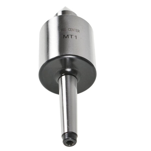 MT1 live center tailstock, medium-duty steel, for high-speed turning (front view)