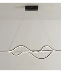 Straight Up Modern Linear Led Pendant Light 1000Mm Long Dimmable Hanging Bar Fixture in sleek wave design for kitchen or dining.