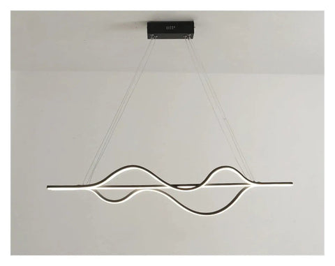 Hot 1000mm Dimmable Modern Led Pendant Lights for Dining Room Kitchen Room Bar Hanging Pendant Lamp Fixtures Led, sleek wave design.