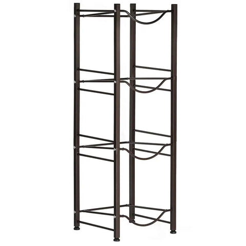 Heavy Duty 4 Tier 5 Gallon Water Jug Rack Stand for Home Office Pantry Steel Water Bottle Holder Dark Brown Finish Rustproof and Easy Assembly No Tools Required