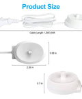 Universal Electric Toothbrush Charger Adapter For Oral B Models Waterproof Inductive Charging Replacement Power Cord Travel Ready No Fuss, Plug And Play Accessory That Keeps Your Brush Charged On The Go, shown in 3.94ft cable length, adapter size 2.56x0.98in and 0.7in