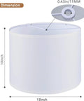 Set Of 2 Drum Lamp Shades For Table And Floor Lamps 13x13x10 Inches Large White Linen Replacement with dimensions shown