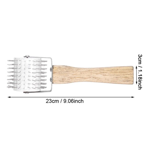 Honey Uncapping Roller Manual Honey Extractor with 23cm wooden handle and plastic needle roller for beekeeping