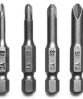 Hella Sturdy Heavy Duty Tri Wing Y Shaped Screwdriver Drill Bits Set Quarter Inch Hex Shank Magnetic S2 Steel Y0 Y1 Y2 Y3 tips.