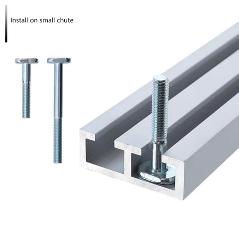 Extended 160mm Double Feather Boards Deliver Rock Solid Grip For Table Saw Router Band Saw T Slot Miter Track showing aluminum rail and bolts.