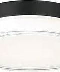 Dot 9 Inch LED Round Flush Mount Light 3000K Black Sleek Finish, 120V No Driver Needed, Bright Even Illumination, Durable Marine Grade