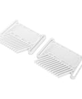 Adjustable Woodworking Featherboard To Pin Boards Dead Tight On Router Tables And Table Saws For Better Control And Nasty Kickback Prevention In Slick White Durable Plastic, two pieces shown.