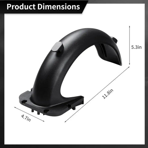 Rear Fender Mudguard For Segway Ninebot Max G30 Electric Scooter Durable Plastic Replacement Part That Keeps You Clean From Mud And Water On Wet Rides No More Mud Splashes Easy Install Repair Accessory showing dimensions 5.3 x 4.7 x 11.8 inches