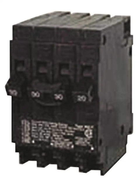 Q22030CT 30 Amp Double Pole And Two 20 Amp Single Pole Triplex Plug In Circuit Breaker Kit For Load Centers And Meter Combos Space Saving UL Listed And Compatible With Electrical Panels black breaker