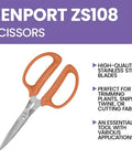 Smooth Snipping All Purpose Scissors 7 Inch 3 Pack Precision Ground Steel Blades Ergonomic Grips shown with orange handles.