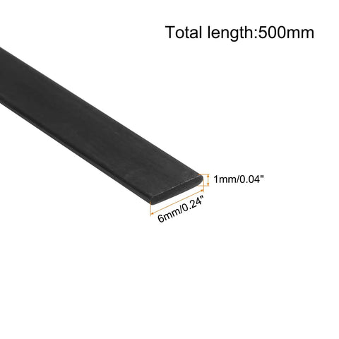 4 Pack Carbon Fiber Strips 1x6mm Pultruded Flat Bars 500mm Long For Kites, RC Airplanes, Drones And Hobby Builds, detail view