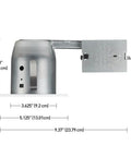 Side view of 4 Inch LED Recessed Lighting Kit With IC Rated Die Cast Swivel Baffle And Square Trim White structure dimensions shown.