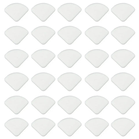 Silicone Corner Guards for Furniture, 36 Pack Baby Safe Edge Bumpers with Strong Adhesive, White Edge Protectors arranged in rows