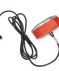 Ultra Bright Led E Bike Rear Light 6 To 48V Waterproof Tail Lamp With Massive 180 Degree Beam Angle For Night Riding And High Visibility Safety On Any E Bike Or Electric Bicycle Outfit, red ABS 90x40mm rear light with 170cm wire