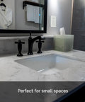 Bathroom with countertop showcasing GFCI Outlet With Built-In Switch Combo 15 Amp Tamper-Resistant Self Test LED Indicator Light White GFSW1-W