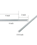 8 Pack 5/16-18 X 6 Inch Rock Solid Hanger Bolts heavy duty zinc coated with specified dimensions and threading details.