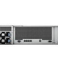 Back view of Killer Rack Mount Network Attached Storage Running On Ryzen Chips And 32 Gigs Of Ram Built To Handle Massive 320 Terabyte Archives With Zero Hassle Deployment, showcasing ports and power supplies.