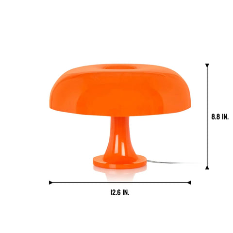 Orange Mushroom Table Lamp For Room Aesthetic, Modern Bedroom Lighting, Cozy Bedside Vibe, Retro Living Room Decor, Replaceable Bulbs Included, Easy Flip Switch, Charming Mid Century Style