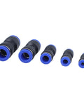 Get Ready To Build With This Awesome 80 Piece Pneumatic Push To Connect Fittings Kit Featuring Straight Air Line Tube Connectors For PU PA PE PVC Nylon Hose Sizes Including 5/32 1/4 5/16 3/8 And 1/2 Inch OD Plus Zero Leak High Pressure Sealing That. 5 pneumatic push fit connectors, black and blue, for air hose