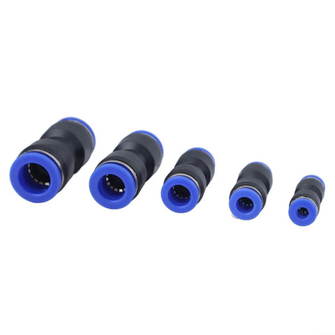 Get Ready To Build With This Awesome 80 Piece Pneumatic Push To Connect Fittings Kit Featuring Straight Air Line Tube Connectors For PU PA PE PVC Nylon Hose Sizes Including 5/32 1/4 5/16 3/8 And 1/2 Inch OD Plus Zero Leak High Pressure Sealing That. 5 pneumatic push fit connectors, black and blue, for air hose