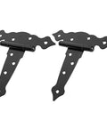 Heavy Duty T Shaped Barn Door Hinges Iron Hardware Kit For Fences And Gates 6 Inch 2 Pieces Easy Install With Rust Resistant Finish