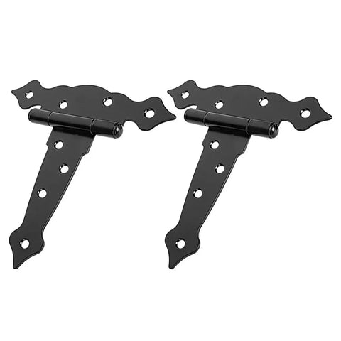 Heavy Duty T Shaped Barn Door Hinges Iron Hardware Kit For Fences And Gates 6 Inch 2 Pieces Easy Install With Rust Resistant Finish