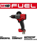 Professional Heavy Duty Brushless Cordless Drill Driver With Half Inch Chuck And Auto Stop Feature 18V Compatible Bare Tool, compact design, featuring auto stop.