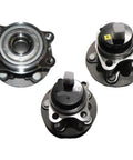 Heavy duty front and rear wheel bearing hub kit for Yuan EV, designed to fix steering play, showing three angles.