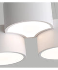 Modern Pendant Light for Kitchen Living Room Suspension 220V Home LED Pendant Lamp for Dining Room Office with three white lampshades.