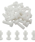Twenty Pair M10 By 30mm Nylon Hex Bolts And Nuts Set For DIY Full Thread Hex Head Screws White Plastic Bolts With Nuts Heavy Duty Nylon Hardware Kit For Home Improvement And Projects